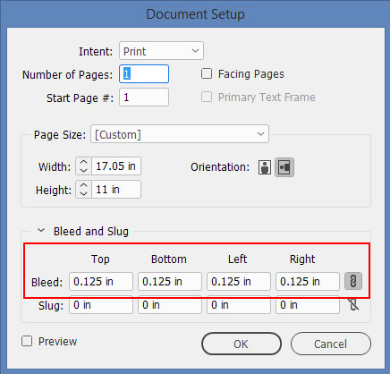 InDesign Document Setup