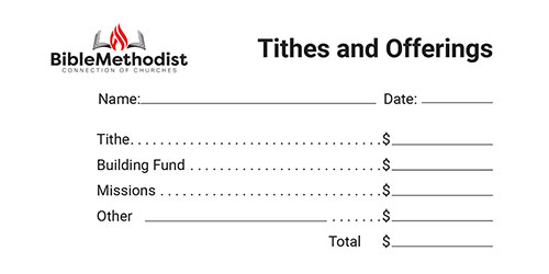 Bible Methodist Tithes and Offerings Envelopes